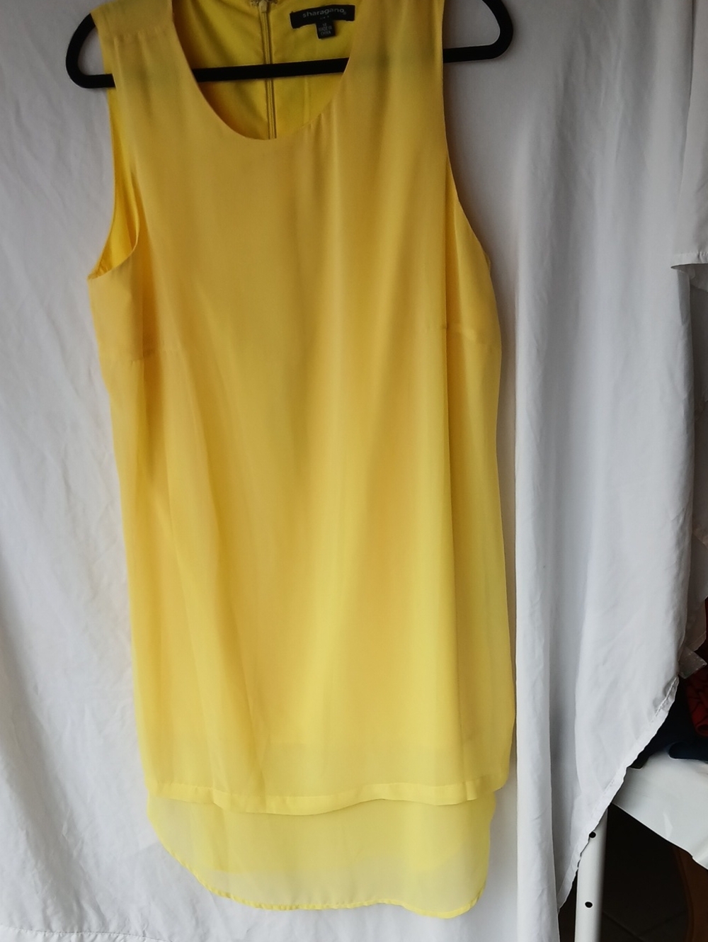 SharaganoYellow Sleeveless Chiffon Tunic
